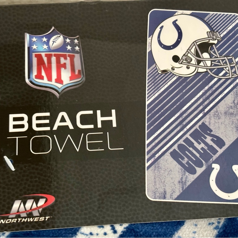 NFL Colts Blue and White Beach Towel
